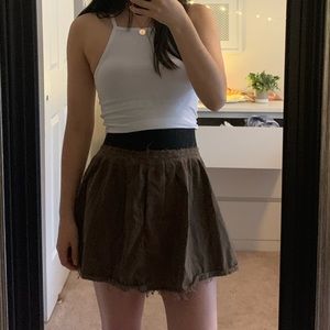 army green vintage skirt